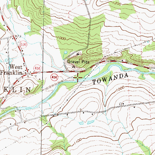 Topographic Map of North Branch Towanda Creek, PA
