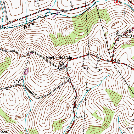 Topographic Map of North Buffalo Church, PA