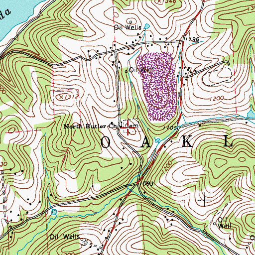 Topographic Map of North Butler Church, PA