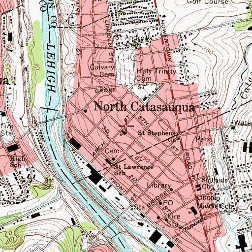 Topographic Map of North Catasauqua, PA