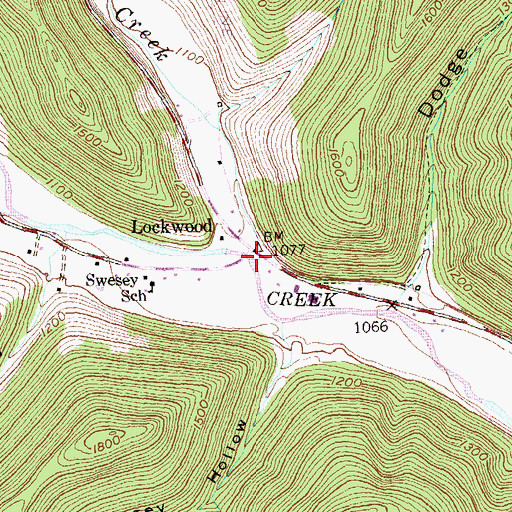Topographic Map of North Creek, PA