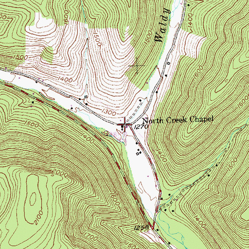 Topographic Map of North Creek Chapel, PA