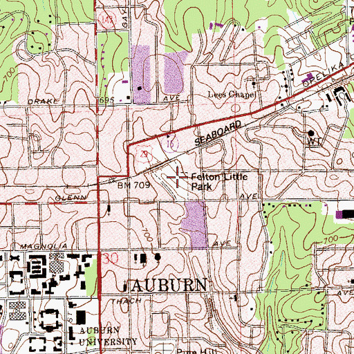 Topographic Map of Fenton Little Park, AL