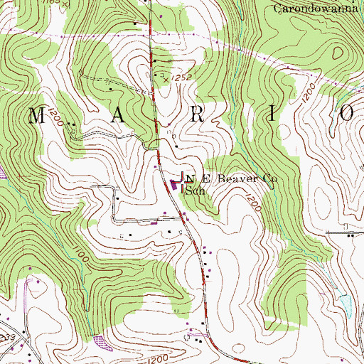 Topographic Map of North East Beaver County School, PA