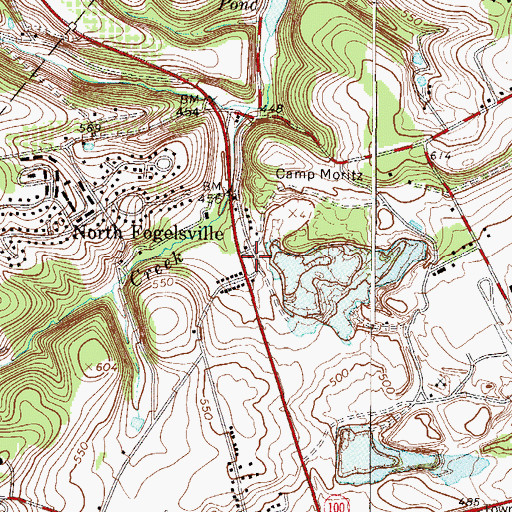 Topographic Map of North Fogelsville, PA