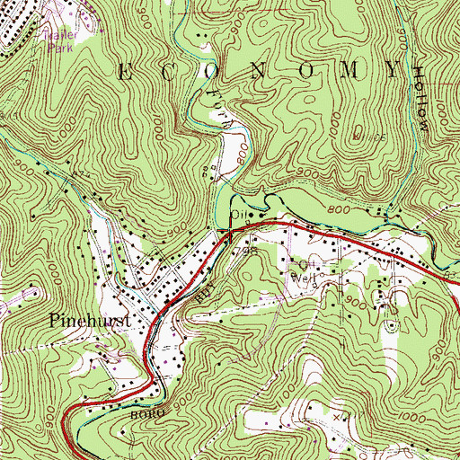 Topographic Map of North Fork Big Sewickley Creek, PA