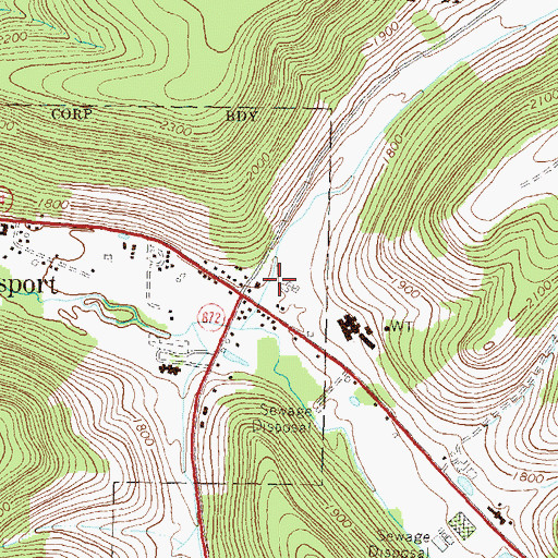 Topographic Map of North Hollow, PA