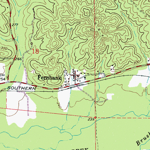 Topographic Map of Fernbank, AL