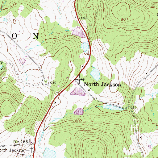 Topographic Map of North Jackson, PA