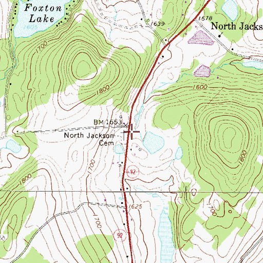 Topographic Map of North Jackson Cemetery, PA