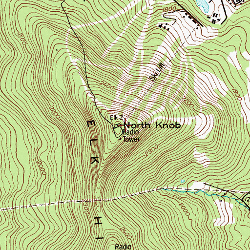 Topographic Map of North Knob, PA