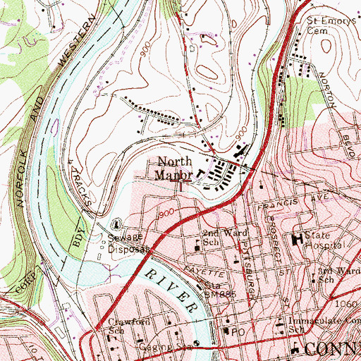 Topographic Map of North Manor, PA