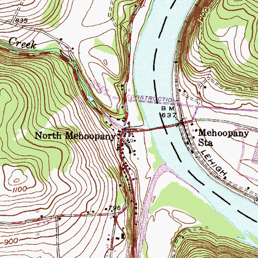 Topographic Map of North Mehoopany, PA