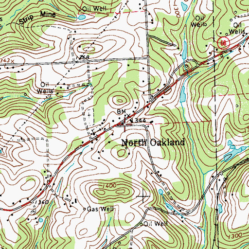 Topographic Map of North Oakland, PA