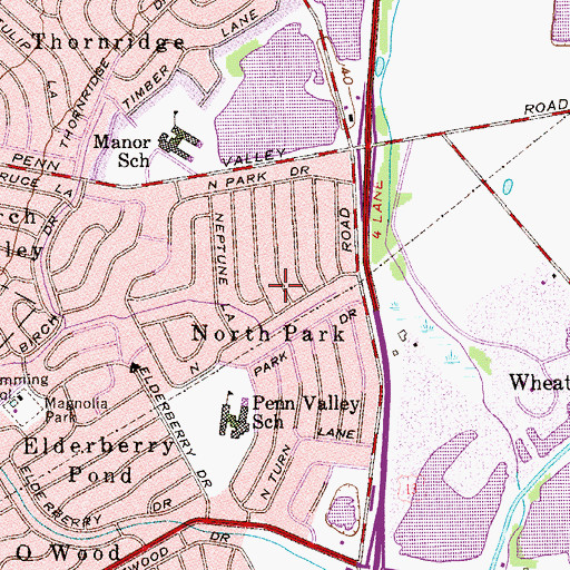 Topographic Map of North Park, PA