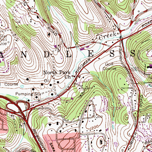 Topographic Map of North Park Church, PA