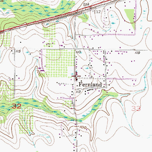 Topographic Map of Fernland, AL