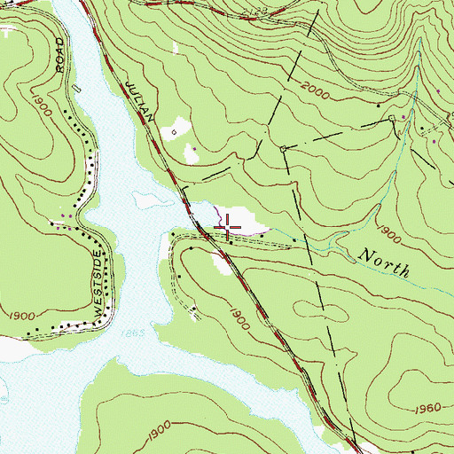 Topographic Map of North Run, PA