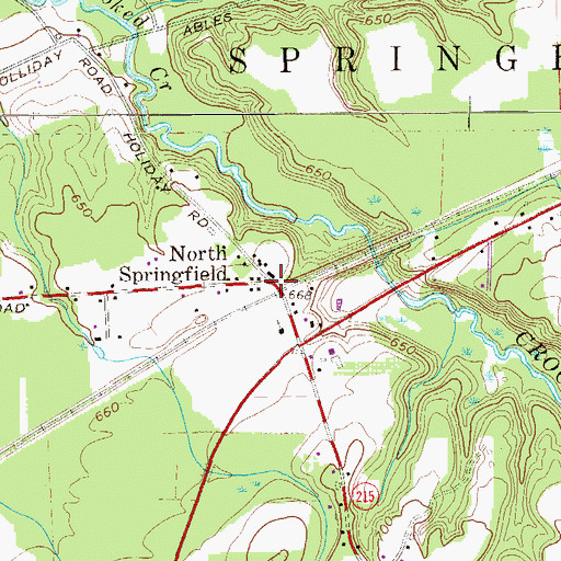 Topographic Map of North Springfield, PA