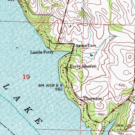 Topographic Map of Ferry Shores, AL