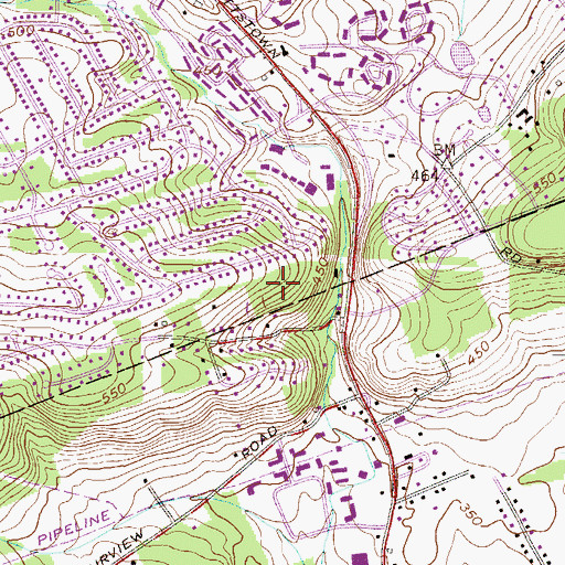 Topographic Map of North Valley Hills, PA