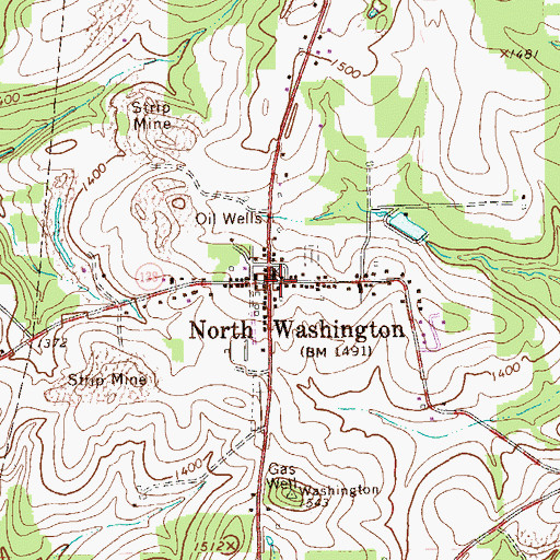 Topographic Map of North Washington, PA