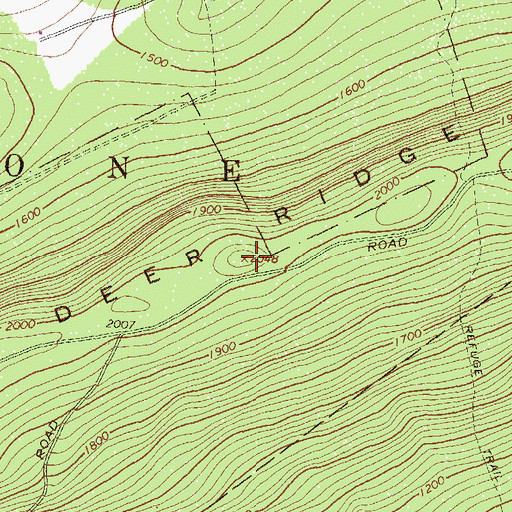 Topographic Map of North White Deer Ridge, PA