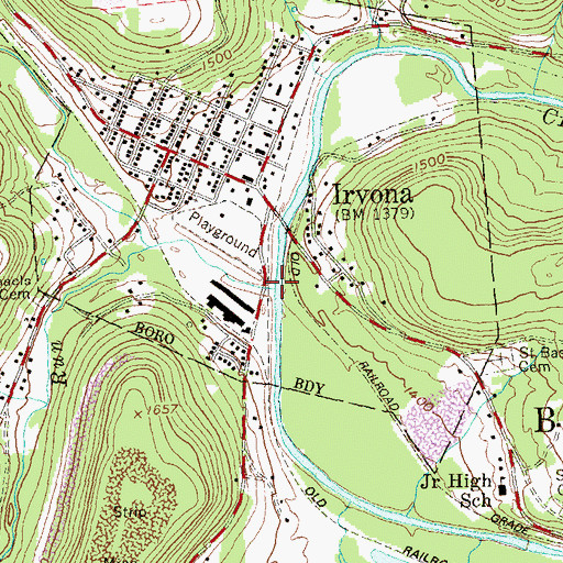 Topographic Map of North Witmer Run, PA