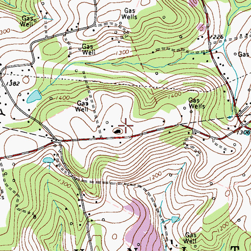 Topographic Map of Northern Area School, PA