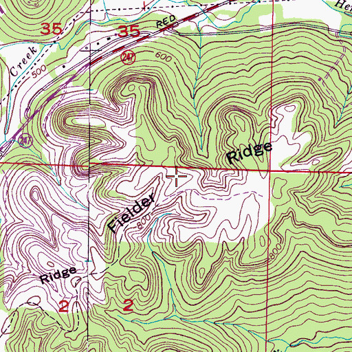 Topographic Map of Fielder Ridge, AL
