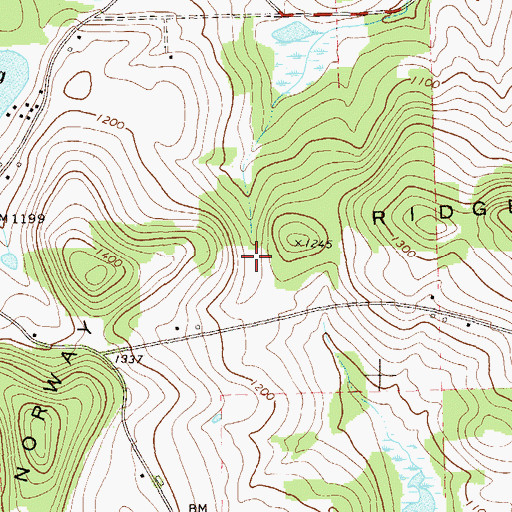 Topographic Map of Norway Ridge, PA