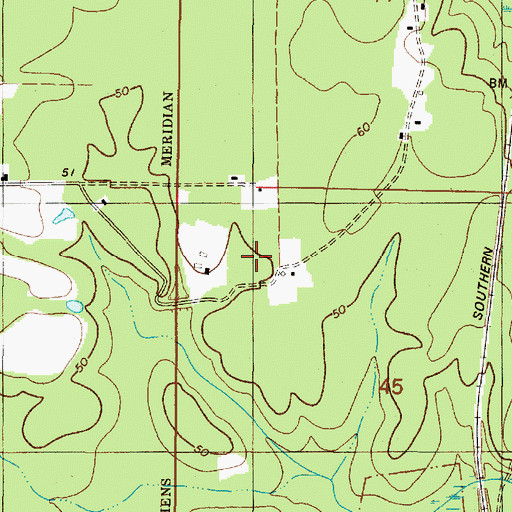 Topographic Map of Fields School, AL