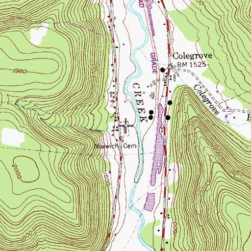 Topographic Map of Norwich Cemetery, PA