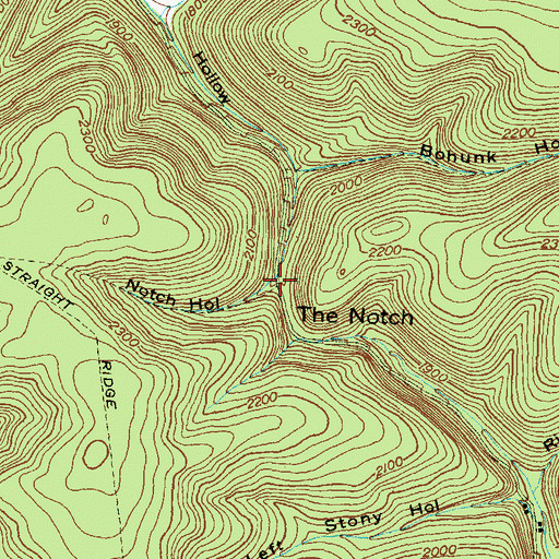 Topographic Map of Notch Hollow, PA