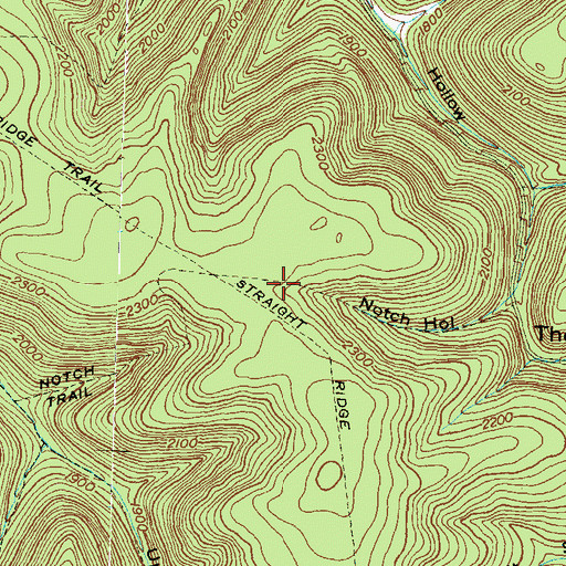 Topographic Map of Notch Trail, PA