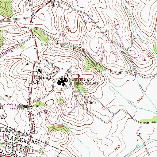 Topographic Map of Novitiate of Saint Isaac Jogues, PA