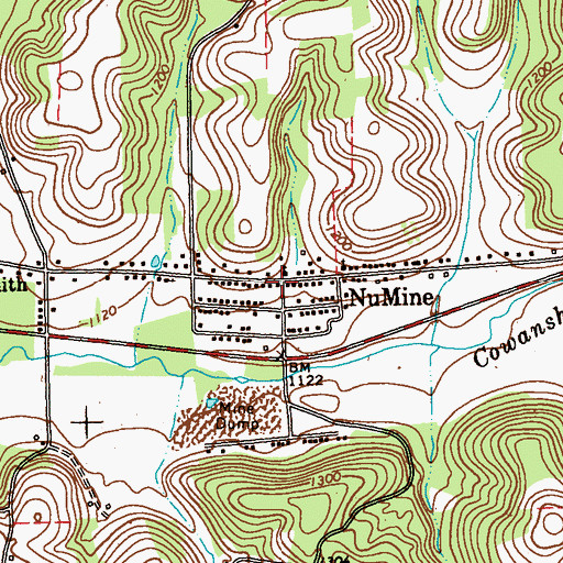 Topographic Map of NuMine, PA