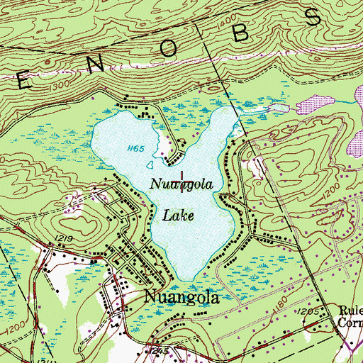 Topographic Map of Nuangola Lake, PA
