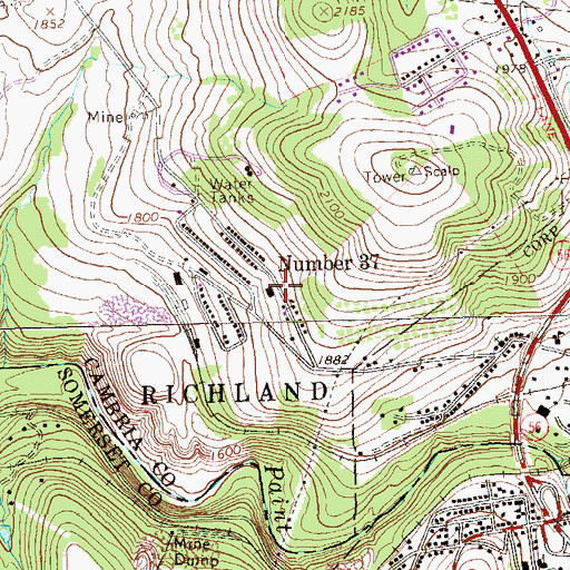 Topographic Map of Number Thirty-Seven, PA