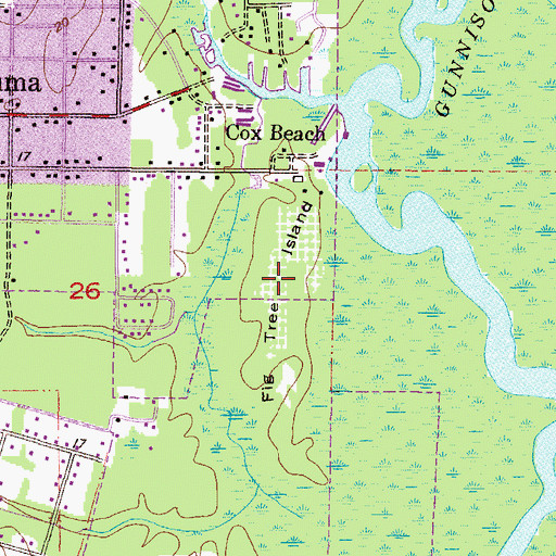 Topographic Map of Fig Tree Island, AL