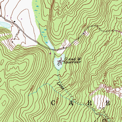 Topographic Map of O and W Reservoir, PA