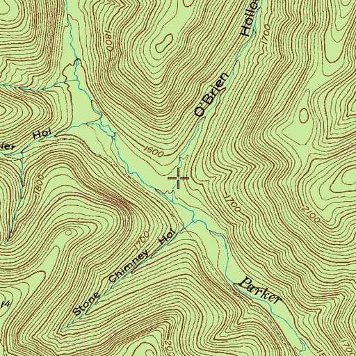 Topographic Map of O'Brien Hollow, PA