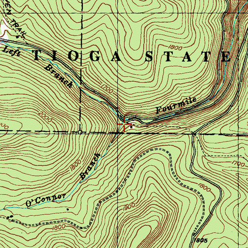 Topographic Map of O'Connor Branch, PA