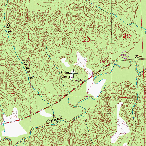 Topographic Map of Files Cemetery, AL