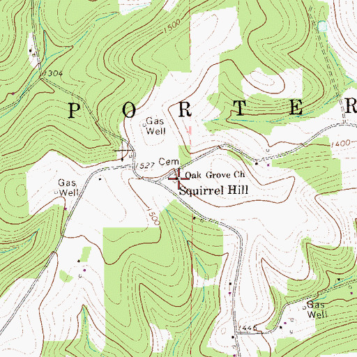 Topographic Map of Oak Grove Church, PA