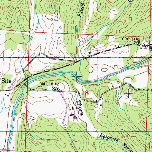 Topographic Map of Finch Branch, AL