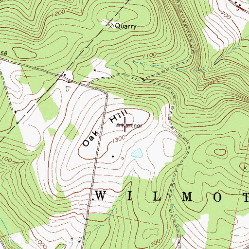 Topographic Map of Oak Hill, PA