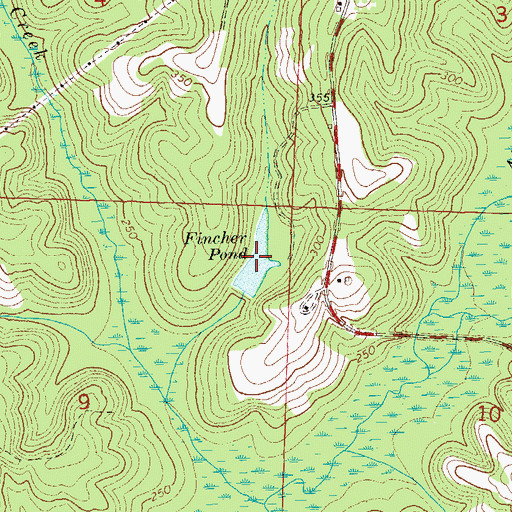 Topographic Map of Fincher Pond, AL