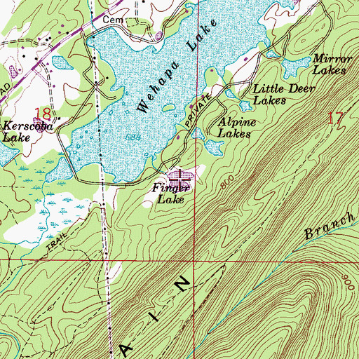 Topographic Map of Finger Lake, AL