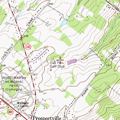 Topographic Map of Limekiln Golf Course, PA